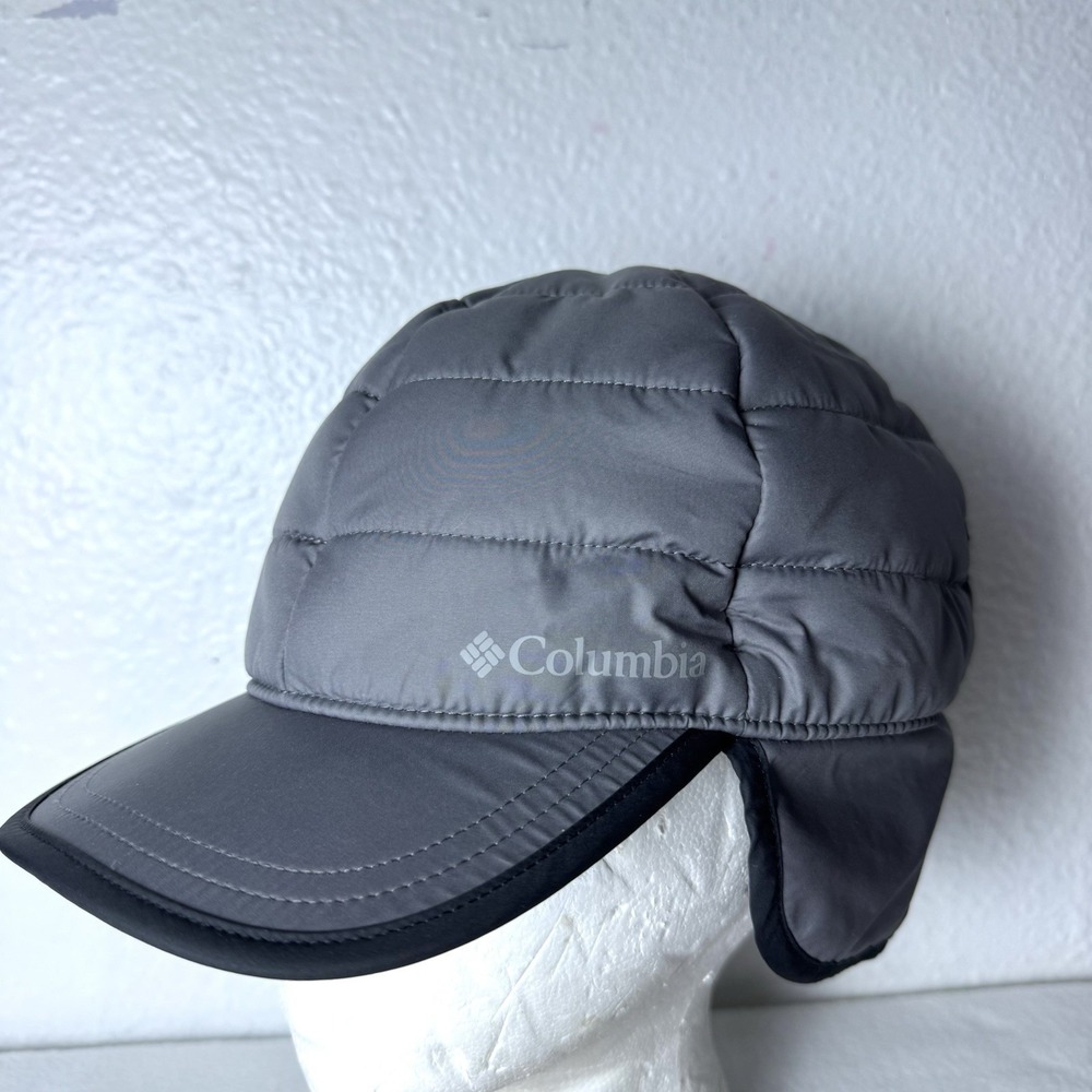 Columbia Powder Lite Earflap Cap Gray Size Small Medium Insulated Trapper Hat